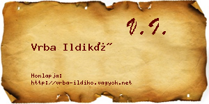 Vrba Ildikó névjegykártya