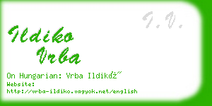 ildiko vrba business card